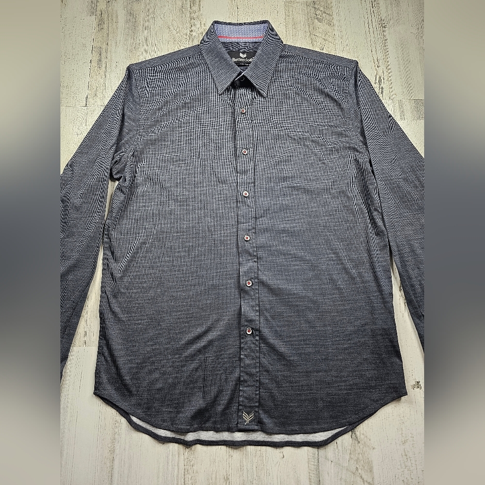 Butter Cloth Regular Fit Button Up Long Sleeve Flip Cuff Shirt Men's Size L